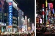 À esquerda, Nanjing Road, Xangai; à direita, Shinjuku, Tóquio.  [The Free Dictionary]