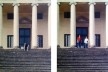 Abilio Guerra, Renato Anelli e Ana Paula Koury na Villa Capra, ou "La Rottonda”, Vicenza. Arquiteto Andrea Palladio<br />Fotos Renato Anelli / Abilio Guerra 