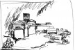 Mosteiro Agiou Dionísio, Monte Atos<br />Desenho Le Corbusier  [CORBUSIER, Le. A viagem do Oriente. São Paulo, Cosac Naify, 2007, p.163]