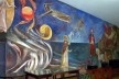 Educandário Dom Silvério, detalhe do afresco “A Criação do Mundo” de Emeric Marcier, no interior da antiga Capela São José, hoje utilizada como museu, Cataguases, 1954<br />Foto Marcia Poppe, 2003 