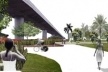 Vista da pista elevada e continuidade do parque<br />Imagem do autor do projeto 
