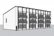 <i>Passive House</i>, fachada Sul (hemisfério Norte), Darmstadt, Alemanha, 1991<br />Elaboração dos autores 