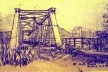 Desenho de Hans Broos da antiga ponte ferroviária de Blumenau, na época abandonada [Arquivo Hans Broos]
