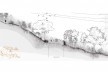 Armadura da paisagem. Infraestrutura verde nas encostas do Morro da Formiga, corte longitudinal sistema de drenagem (trecho 3), Rio de Janeiro RJ Brasil, 2021. Arquiteta Larissa de Paula Scheuer<br />Elaboração Larissa de Paula Scheuer 