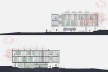Dormitórios e alojamentos para professores e estudantes, cortes BB e CC. Sic Arquitetura, 2008<br />Desenho escritório 