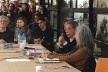 Apresentação de Paulo Mendes da Rocha no saguão da Faculdade de Arquitetura e Urbanismo Mackenzie, participação de Neide Jallageas e mediação de Maria Isabel Villac, ago. 2019<br />Foto Edison Ribeiro 