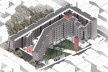 Implantação atípica em projetos de habitação de interesse social, maquete eletrônica do residencial Jabuticabeiras [Acervo Fábrica Urbana, 2016]