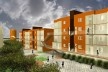 Perspectiva. Concurso Habitação para Todos. CDHU. Edifícios de 4 pavimentos - Menção honrosa.<br />Autores do projeto  [equipe premiada]