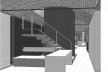 Casas Jaoul, vista interna do edifício, Neully-sur-Seine, Paris, França, 1951-56. Arquiteto Le Corbusier<br />Modelo tridimensional Lucas Kirchner / Imagem Edson Mahfuz 