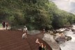 Parque Nacional de Itatiaia, maquete eletrônica do Lago Azul (ponte lago azul / estrutura metálica), Rio de Janeiro Brasil / Minas Gerais Brasil, 2017. Arquitetos Pedro Paes Lira, Manoela Machado, Camila Sanches, Giulia Corsi / Natureza Urbana<br />Imagem divulgação  [Acervo Natureza Urbana]