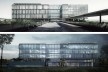 Elevações das fachadas norte (eixo Avenida Clebio Soria) e sul, Sede Administrativa da Câmara Municipal de Porto Alegre, 1º lugar, Corsi Hirano Arquitetos<br />Imagem divulgação 