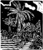 "Moyses Salbado de las Aguas", linóleum de Maria Clemencia. In Revista modernista "Verde", nº 1, 1929
