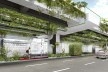 A marquise do Minhocão, perspectiva da parte inferior, São Paulo, 2016. Triptyque Architecture + Guil Blanche<br />Imagem divulgação 