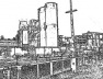 Desenho ilustrativo da fábrica de cimento Santa Rita S.A.