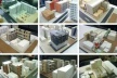 Imagens das maquetes finais de algumas propostas. No alto do semestre 2005-1, no centro do semestre 2006-1 e embaixo do semestre 2006-2 [Acervo da disciplina]
