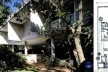 Figuras 31 e 32 – Vilanova Artigas, Casa Domschke, São Paulo, 1974, vista; Vilanova Artigas, Casa Domschke, São Paulo, 1974, planta térrea [ARTIGAS, Rosa et alli (org)]