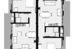 Planta da Casa de Borracha de Pneu (Geminada 2 e 3 dormitórios).Menção honrosa – casas térreas Concurso Público Nacional de Arquitetura para Novas Tipologias de Habitação de Interesse Social Sustentáveis<br />Autores do projeto  [escritorio premiado]