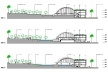 Concurso de Propostas Arquitetônicas para o futuro SESC Guarulhos, 5º lugar, cortes. Escritório Ricoy Torres Consultoria e Projetos<br />Desenhos divulgação 