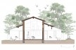 Vivienda T, sección transversal, Tarija, Bolivia, 2020. Arquitecto Mechthild Kaiser; colaborador Mauricio Méndez / Estudio de arquitectura y Planificación Kaiser<br />Imagen divulgacíon  [Estudio de arquitectura y Planificación Kaiser]