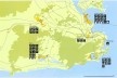 Mapa geral das instalações olímpicas na candidatura Rio 2004<br />Imagem divulgação  [Rio 2004, Rio de Janeiro candidate to host the XXVIII Olympic Games in 2004, v.2, 1996]