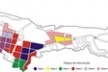 Etapas de intervenção do Centro Histórico de Salvador. Os espaços públicos assinalados são: A. Praça Municipal / Praça Tomé de Souza, B. Praça da Sé, C. Praça 15 de Novembro / Terreiro de Jesus, D. Cruzeiro de São Francisco, E. Largo do Pelourinho, F. Lar<br />Desenho: Paula Marques Braga 