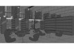 Saint Catherine’s College, vista interior da biblioteca, Oxford, Inglaterra, 1959-1964, arquiteto Arne Jacobsen<br />Modelo tridimensional de Edson Mahfuz e Ana Karina Christ 
