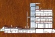 Seção transversal cortando a praça e o vazio do foyer<br />Imagem da equipe premiada 