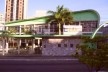 Clube da ASSEN. Projeto de Raymundo Gomes, 1959. Modernista. Formas curvas, pórticos de entrada em alvenaria e concreto. Uso de esquadrias de alumínio e vidro. A cobertura é uma continuidade da parede lateral. Av. Prudente de Morais, 828, Tirol<br />Foto Gustavo Sobral, 2010 