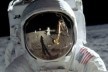Edwin Aldrin no Mar da Tranquilidade na Lua, detalhe<br />Foto Neil Armstrong  [Nasa – National Aeronautics Space Administration]