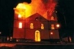 Igreja durante o incêndio<br />Imagem dos autores do projeto 