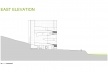 Sede da Fundação Iberê Camargo, elevação leste. Arquiteto Álvaro Siza, 2008<br />Desenho escritório 