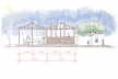Refeitório e Centro de Nutrição, croquis centro de nutrição, Campo da Paz, Madagascar, 2021. Arquitetos Dante Furlan, Bruno Milan, Lais Santos, Daniella Matavelli, Priscila Alexandre / Bernardes Arquitetura/Arquitetura Sem Fronteiras<br />Imagem divulgação  [Bernardes Arquitetura]