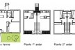 Plantas Tipologia A: Simples 2q + Duplex 2q<br />Imagem dos autores do projeto 