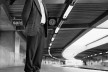 Marcello Fragelli na plataforma da Estação Ponte Pequena, atual Estação Armênia<br />Foto Ana Otonni 