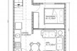 Planta baixa térreo: cozinha, circulação, quarto e sala<br />Imagem dos autores do projeto 