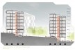 Corte.Concurso Habitação para Todos. CDHU. Edifícios de 6/7 pavimentos - 1º Lugar.<br />Autores do projeto  [equipe vencedora]
