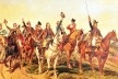 Atrás de Don Pedro I, civis brancos apoiam o ato de independência. Pedro Américo, “Independência ou Morte” (detalhe), 1888<br />Imagem divulgação  [Museu Paulista da USP]