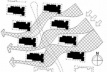 Figura 12 – Esquema mostrando a ventilação cruzada por todos os edifícios<br />Desenho Mirian Keiko Ito Rovo 