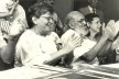 Luiza Erundina e Paulo Freire participando do Ato contra a censura nas escolas, c.1989<br />Foto divulgação  [Memorial virtual Paulo Freire]