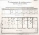 Planta do typo do cortiço urbano - Casinhas de typo mínimo, propostas pela Comissão de Exame e Inspeção dos Cortiços, 1893 [BONDUKI, 1998]