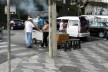 Oficina de desenho urbano MCB, interferência urbana: comércio irregular, São Paulo, 2011<br />Foto Nina Dalla 