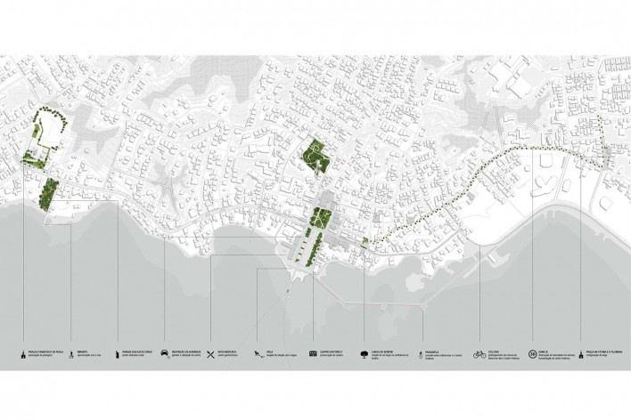 Requalificação urbanística do centro histórico de São José, Santa Catarina, 2014. 1º lugar. Mapa geral
