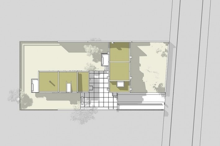 Casas Jaoul, planta cobertura, Neully-sur-Seine, Paris, França, 1951-56. Arquiteto Le Corbusier<br />Elaboração Edson Mahfuz 