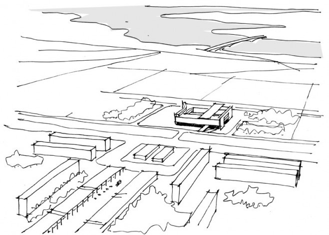 Perspectiva geral do conjunto<br />Imagem do autor do projeto 