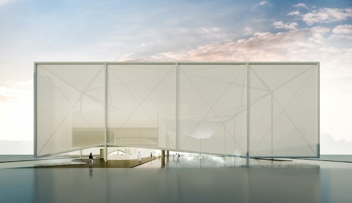 Pavilhão do Brasil Expo Dubai 2020, maquete eletrônica (vista externa), Dubai/Emirados Árabes Unidos, 2018. Arquitetos José Paulo Gouvêa, Marta Moreira, Martin Benavidez e Milton Braga<br />Imagem divulgação  [Acervo BEN-AVID/MMBB Arquitetos/JPG.ARQ]