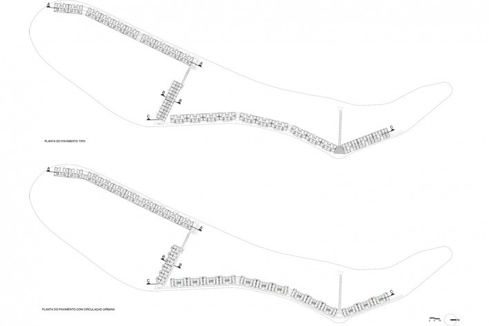 Parque Novo Santo Amaro V - Programa Mananciais, planta tipo, São Paulo SP Brasil, 2009 – 2012. Arquitetos Héctor Vigliecca, Luciene Quel, Neli Shimizu e Ronald Fiedler Werner / Vigliecca & Associados<br />Imagem divulgação  [Acervo Vigliecca & Associados]