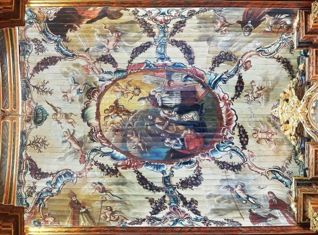 Igreja Matriz da Candelária, forro restaurado, Itu SP<br />Fotomontagens Victor Hugo Mori, 2019 