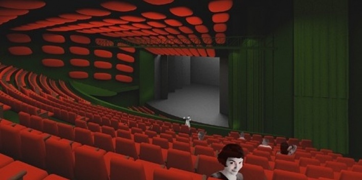 Vista do interior do grande teatro desde o balcão<br />Imagem do autor do projeto 