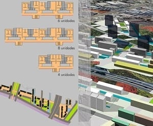A proposta para o HIS, desenhos e perspectiva geral<br />Imagem dos autores do projeto 