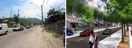 Av Cons Paulo de Melo Kalle antes e depois<br />Imagem do autor do projeto 